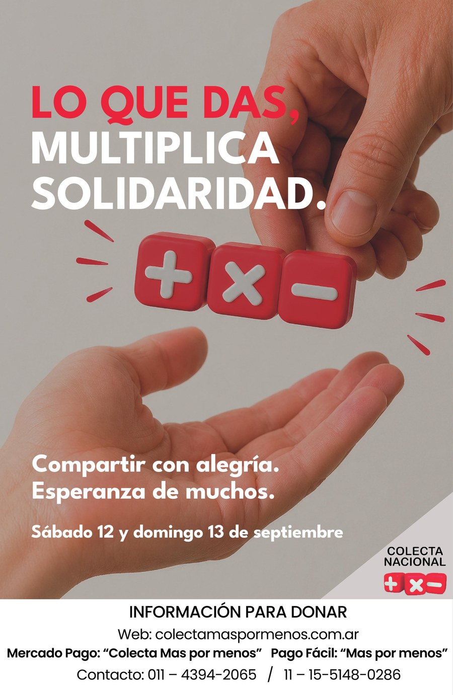 Afiche oficial Colecta Más por Menos 2026